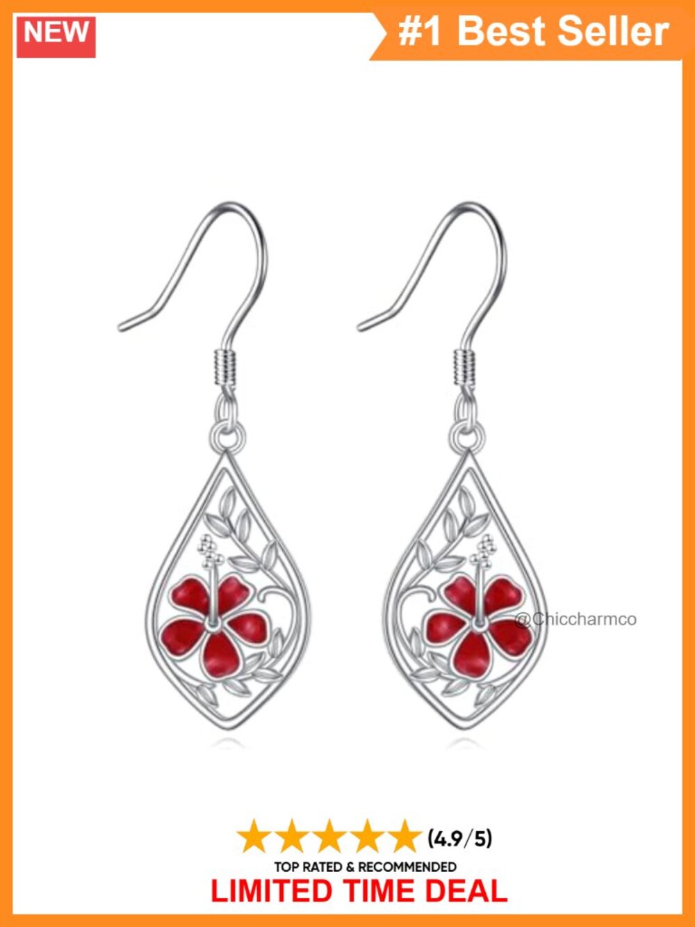 Plumeria Dangle Drop Earrings 925 Sterling Silver Leverback Jewelry Gift for